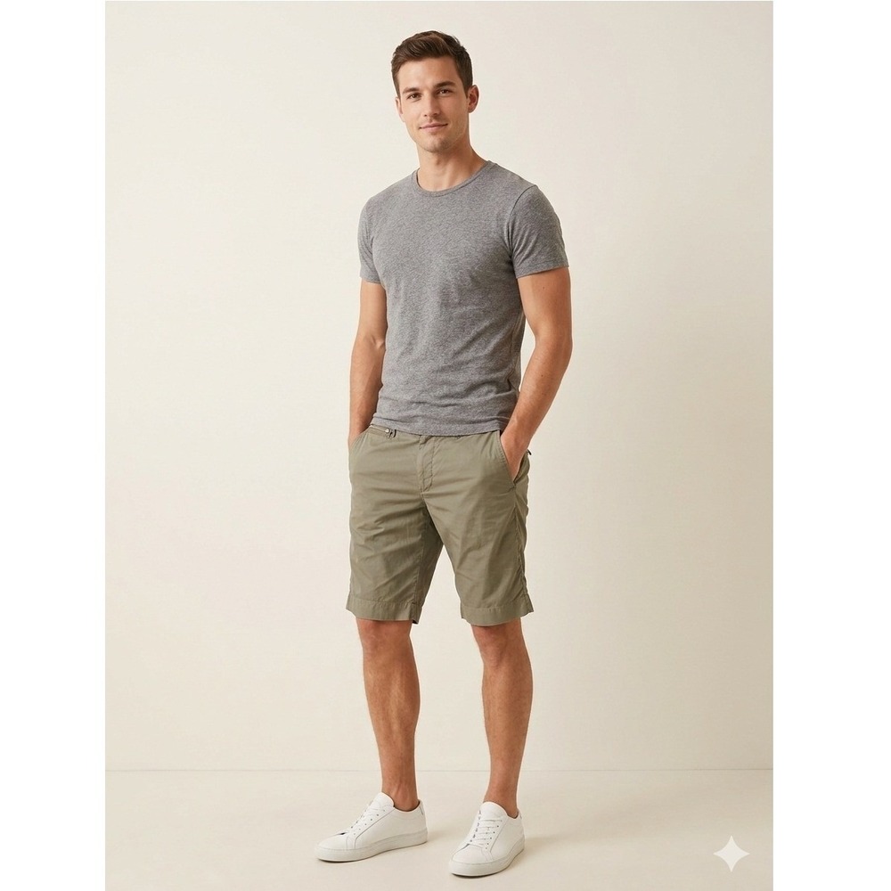Marc by Marc Jacobs Men's Olive‎ Green Cotton Chino Shorts Zipper Pocket Size 30